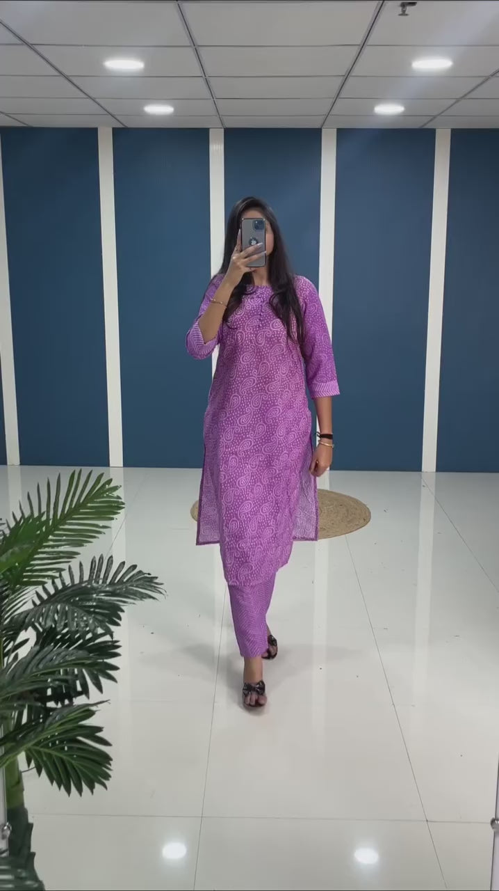 Perfect Pairing Two-Piece Cotton Kurti with Pant
