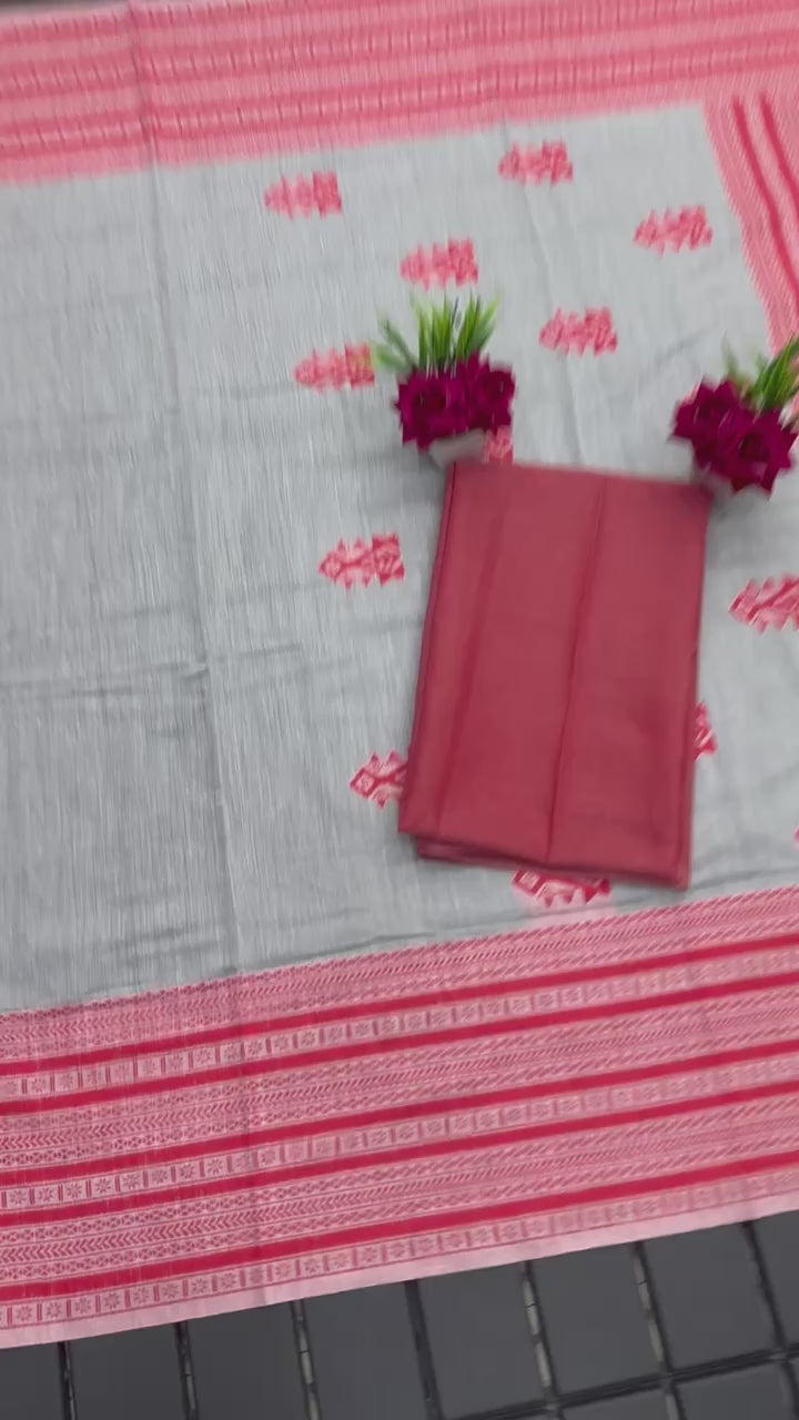 Handwoven Manipuri Soft Cotton Saree Festive Special with Running Blouse.