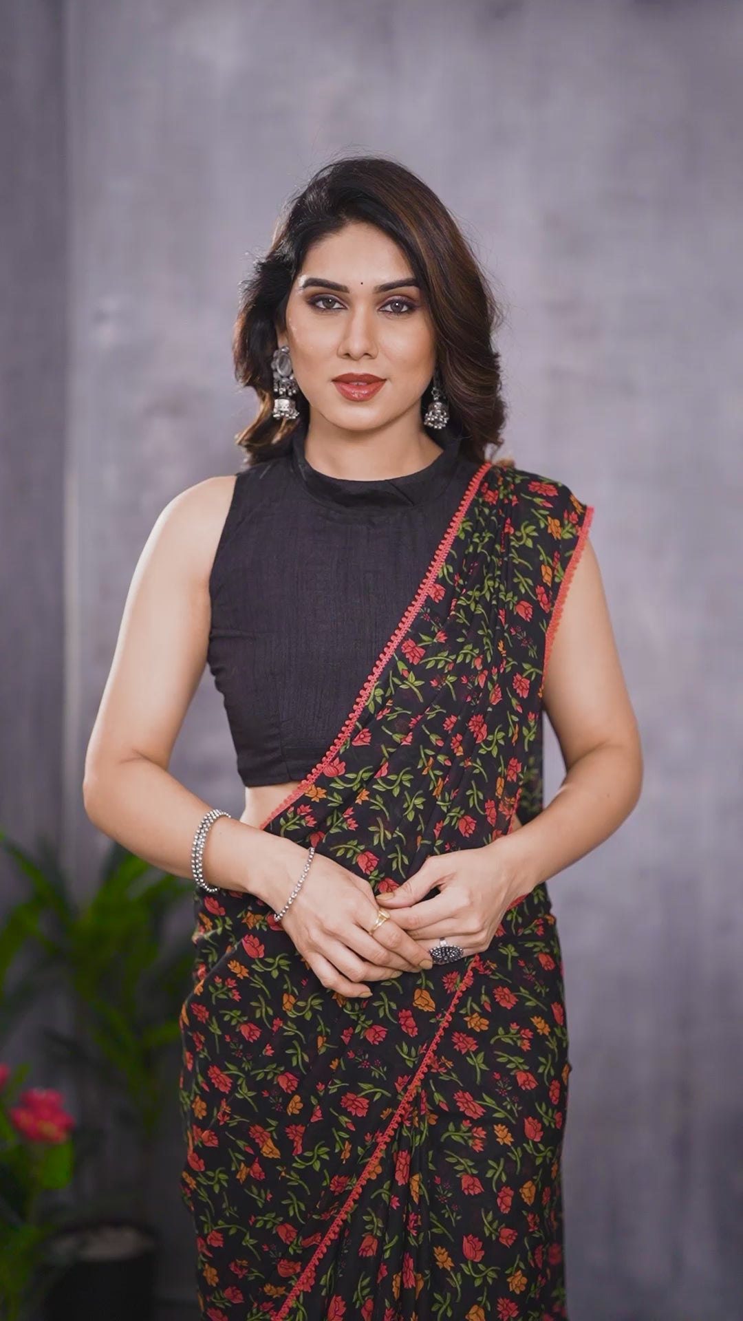Easy to Wear Printed Georgette Saree – Pre-Stitched Daily Look Saree