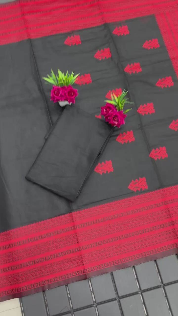 Handwoven Manipuri Soft Cotton Saree Festive Special with Running Blouse.