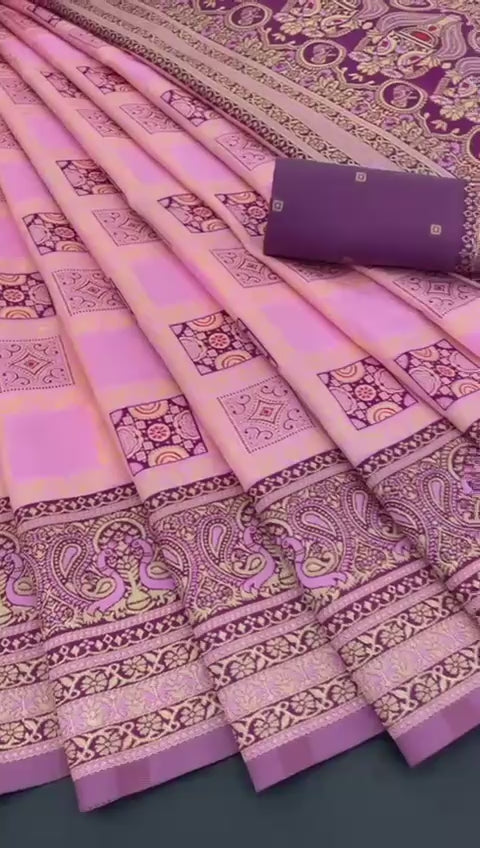 BEAUTIFUL RICH PALLU & JACQUARD  PATTERN WORK